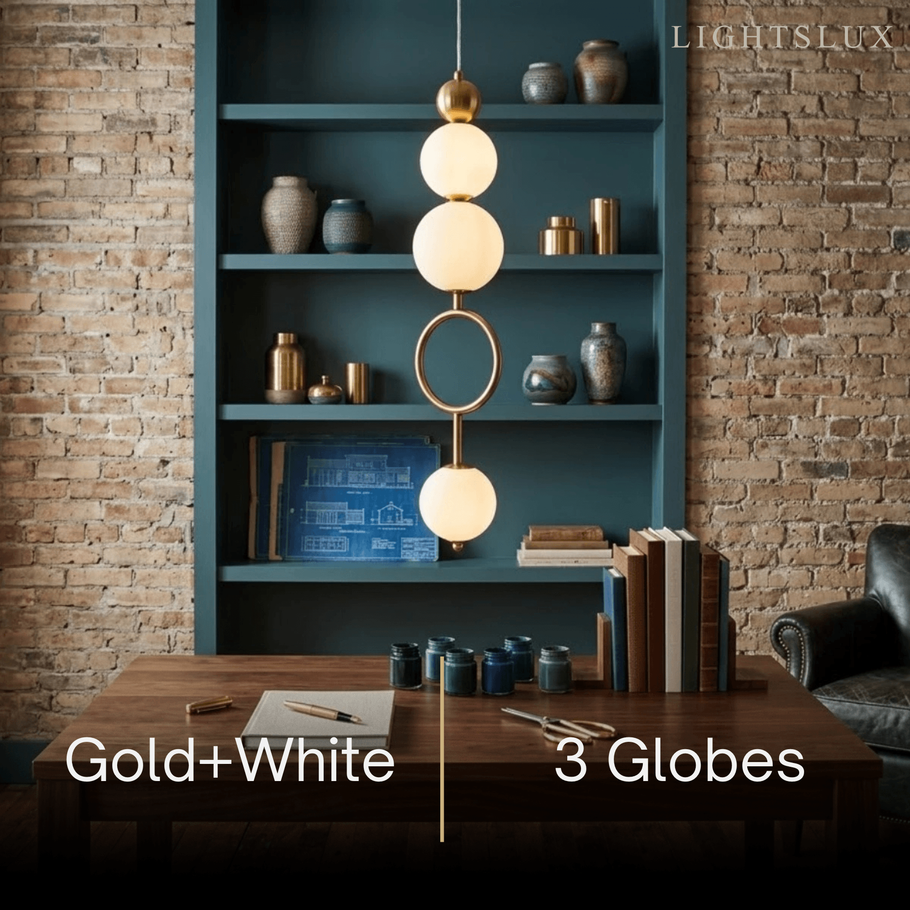 Minimalist Pendant Light — Iron & Glass Gold&White / Silver&White for Bedroom - Flindria