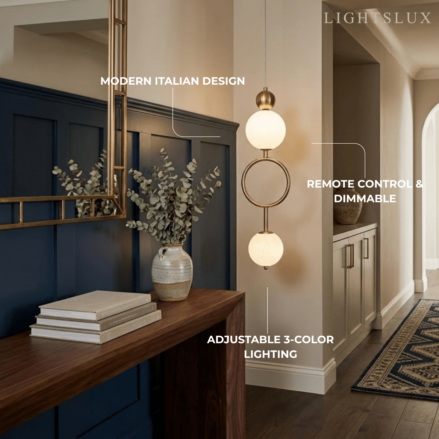 Minimalist Pendant Light — Iron & Glass Gold&White / Silver&White for Bedroom - Flindria