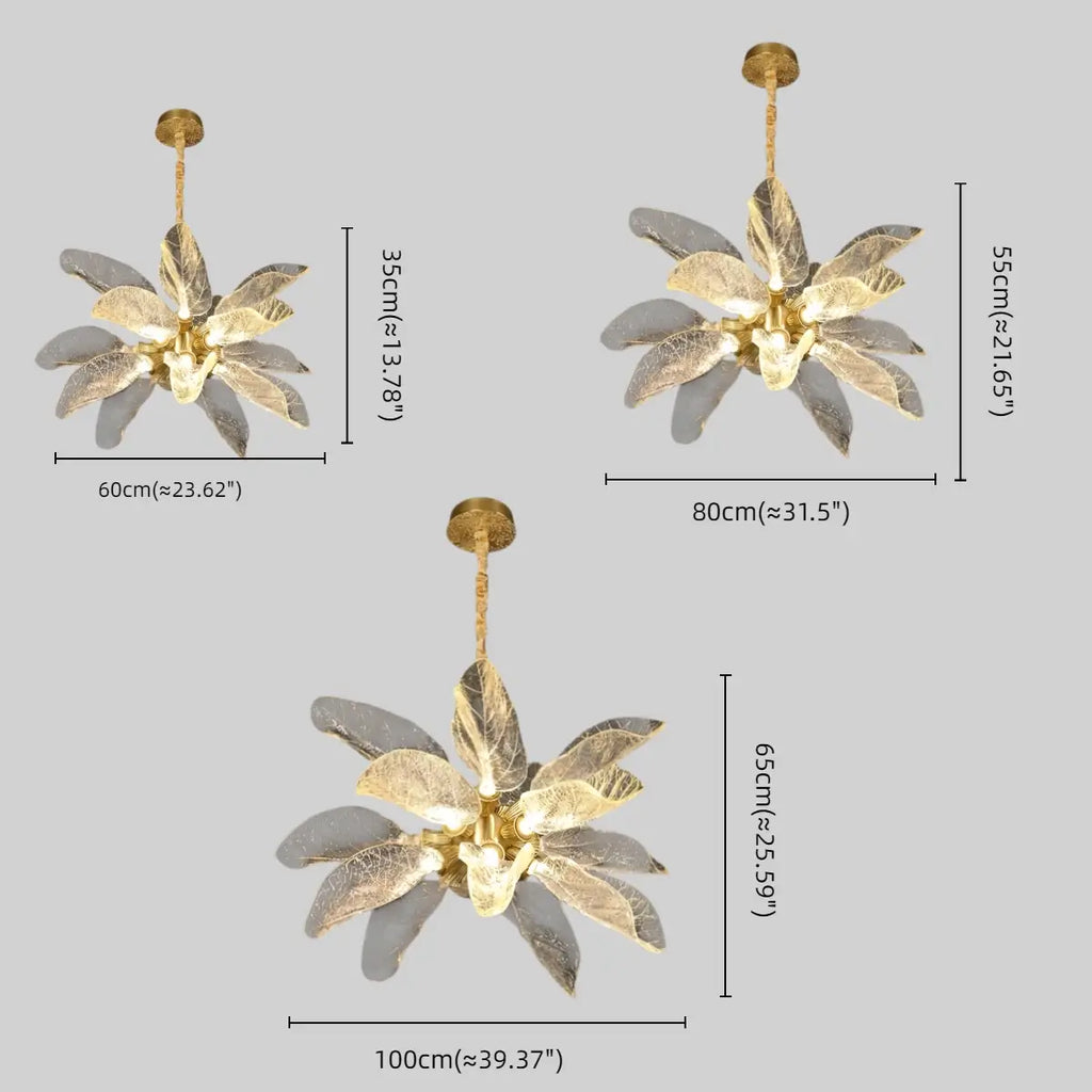 Elegant organisk lysekrone – guldbelagt gren metal & harpiks til stue / spisestue - Flindria