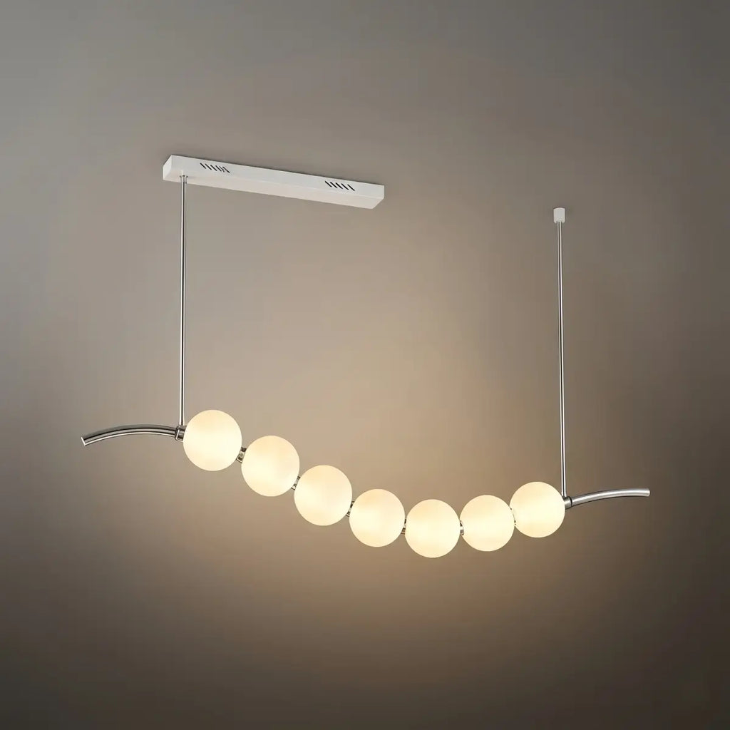 Modern LED Chandelier – Pearl-Style Chrome for Living Room / Dining Room - Flindria