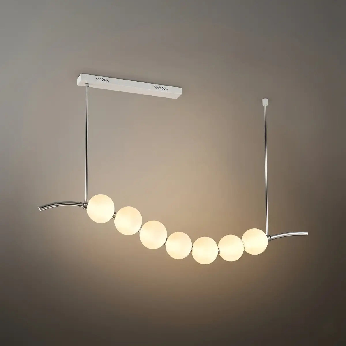 Modern LED Chandelier – Pearl-Style Chrome for Living Room / Dining Room - Flindria
