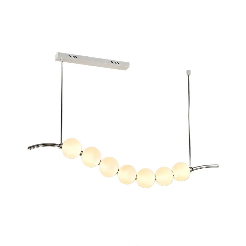 Modern LED Chandelier – Pearl-Style Chrome for Living Room / Dining Room - Flindria