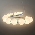Modern LED Chandelier – Pearl-Style Chrome for Living Room / Dining Room - Flindria