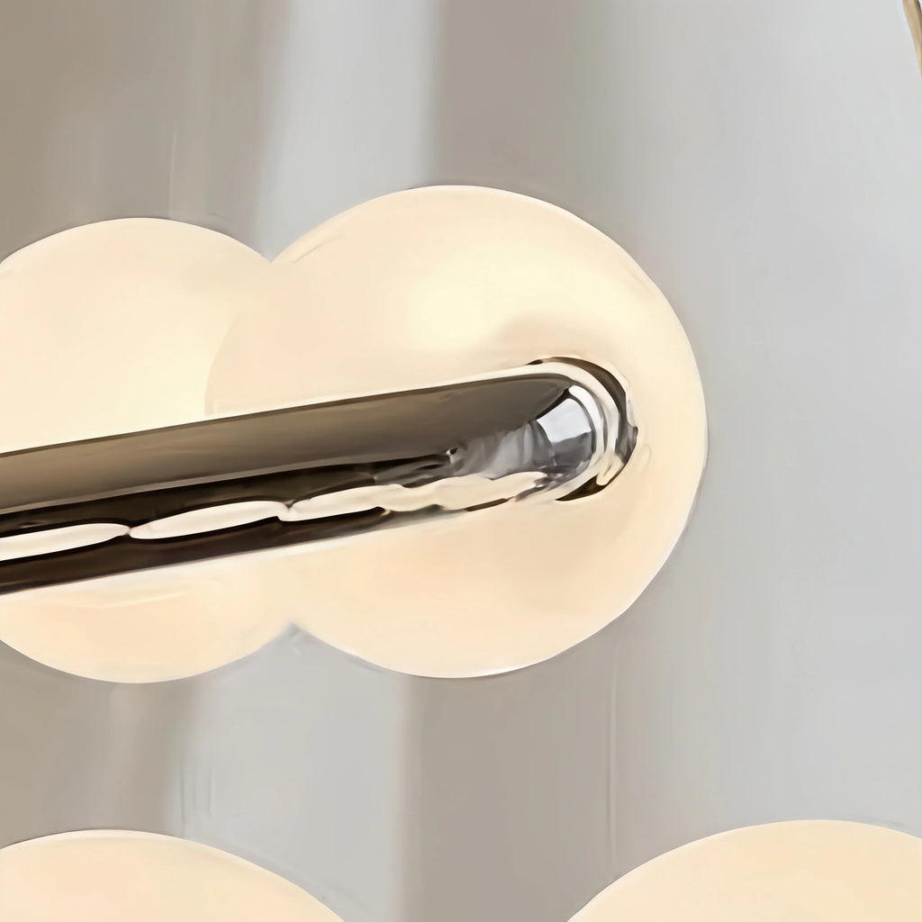 Modern LED Chandelier – Pearl-Style Chrome for Living Room / Dining Room - Flindria