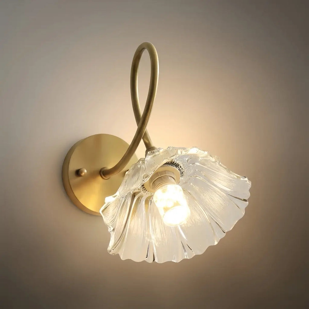 Elegante Wandleuchte – Messing & Glas Blume für Wohnzimmer/Schlafzimmer – Flindria