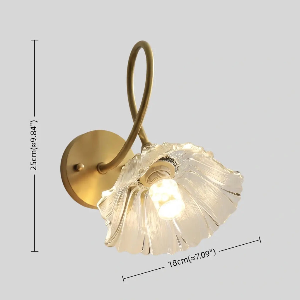 Elegante Wandleuchte – Messing & Glas Blume für Wohnzimmer/Schlafzimmer – Flindria