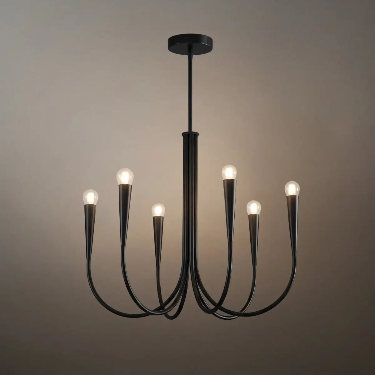 Lámpara de araña minimalista – Brazos curvos con globos dorados o negros para sala de estar/comedor - Flindria