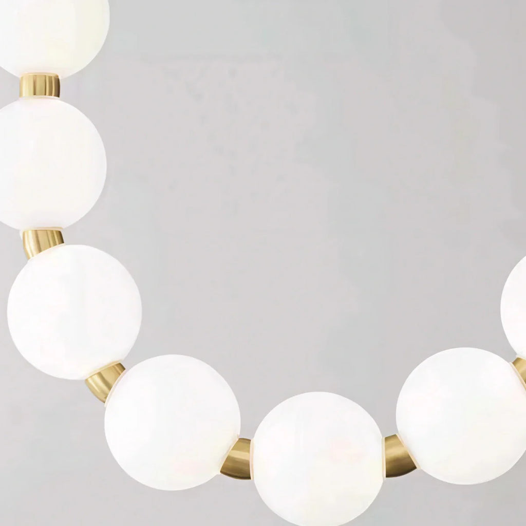 Elegant Chandelier — Brass & Acrylic White&Brass for Living Room - Flindria