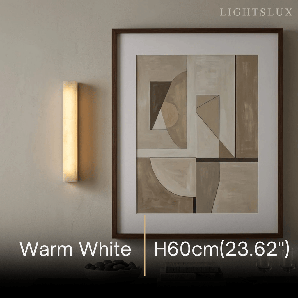 Minimalist LED Wall Lamp – White Marble Cuboid for Bedroom - Flindria