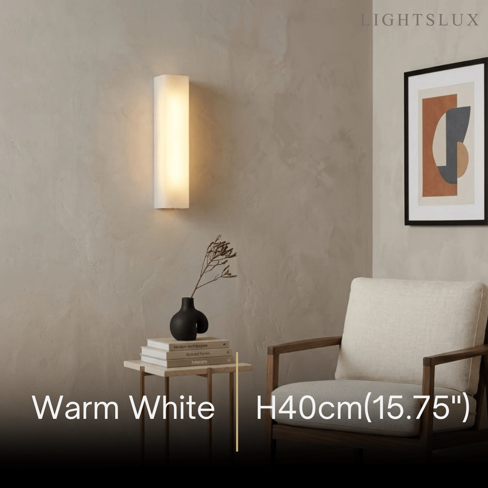 Minimalist LED Wall Lamp – White Marble Cuboid for Bedroom - Flindria