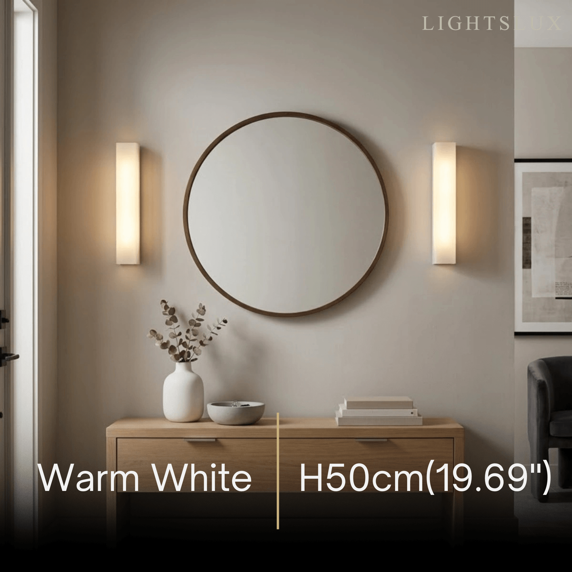 Minimalist LED Wall Lamp – White Marble Cuboid for Bedroom - Flindria