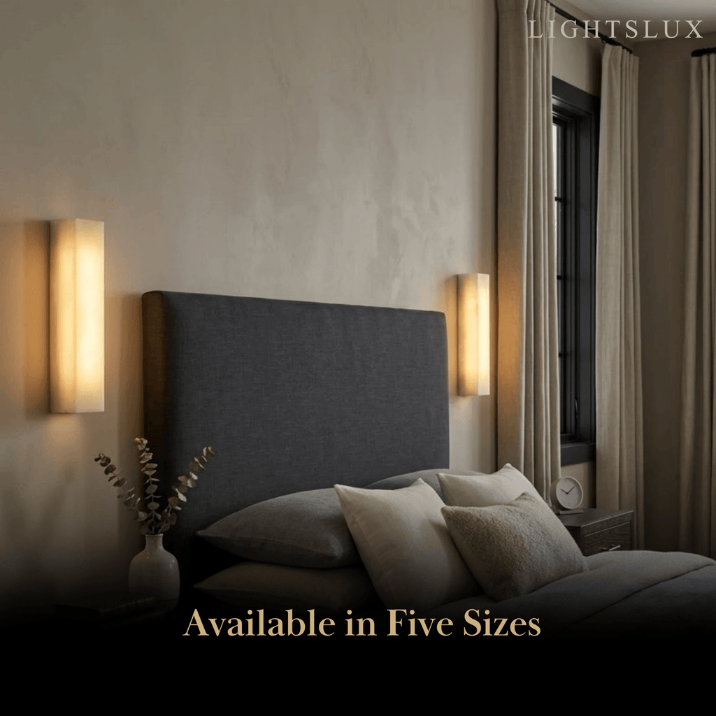 Minimalist LED Wall Lamp – White Marble Cuboid for Bedroom - Flindria