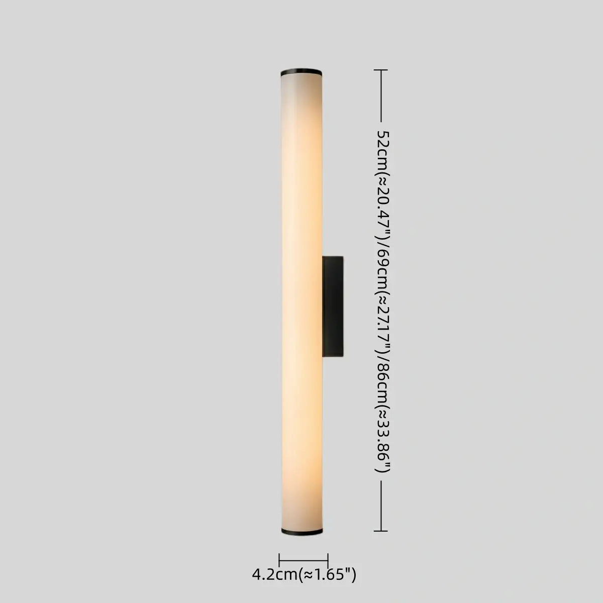 Modern Wall Lamp – Cylinder Marble Brass/Black for Living Room/ Bedroom - Flindria