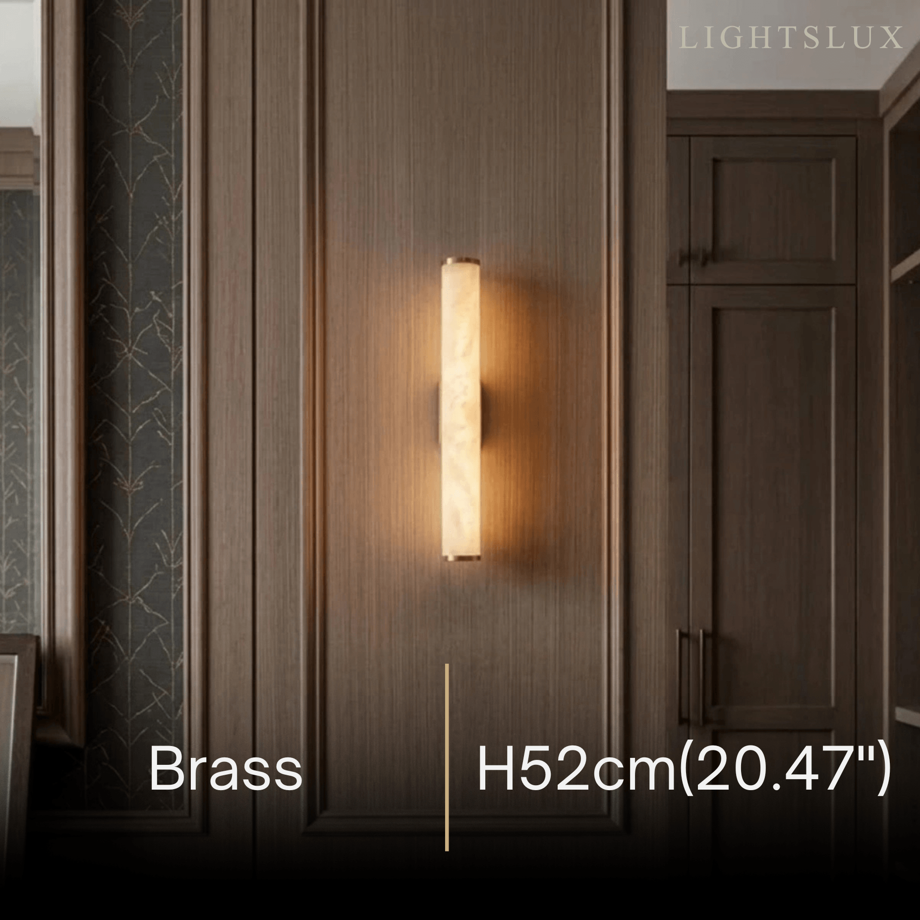 Modern Wall Lamp – Cylinder Marble Brass/Black for Living Room/ Bedroom - Flindria