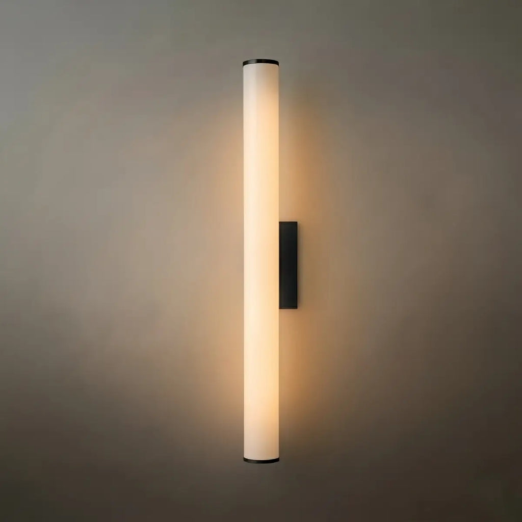 Modern Wall Lamp – Cylinder Marble Brass/Black for Living Room/ Bedroom - Flindria