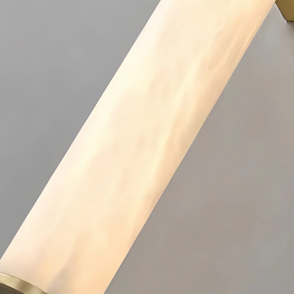 Modern Wall Lamp – Cylinder Marble Brass/Black for Living Room/ Bedroom - Flindria
