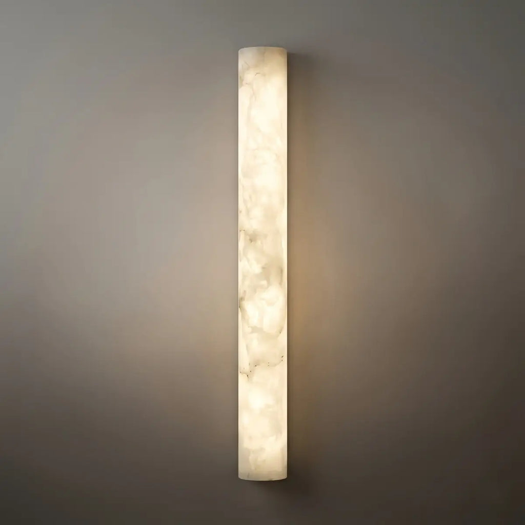 Minimalist Wall Lamp – Vertical Marble White for Bedroom / Living Room - Flindria