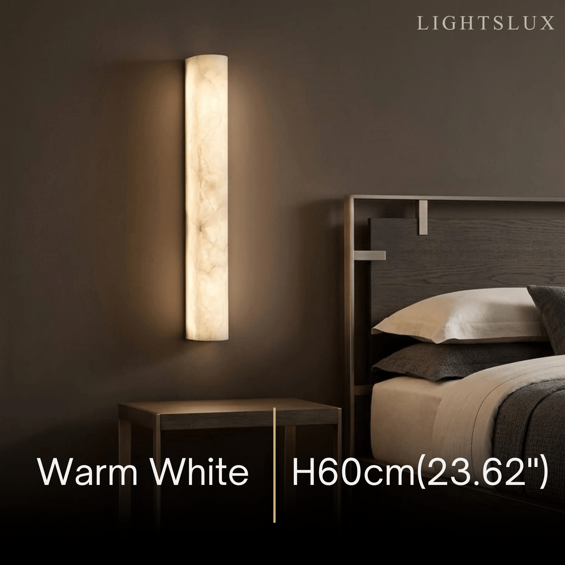 Minimalist Wall Lamp – Vertical Marble White for Bedroom / Living Room - Flindria