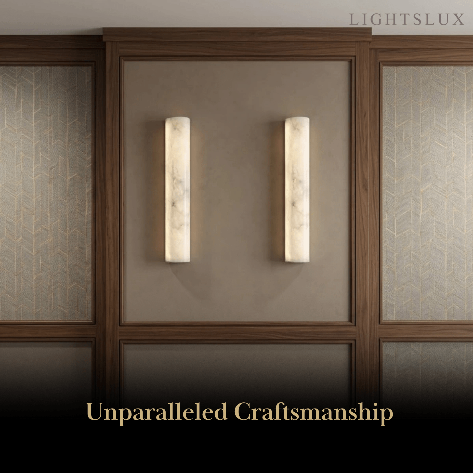 Minimalist Wall Lamp – Vertical Marble White for Bedroom / Living Room - Flindria