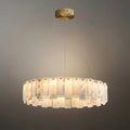 Luxury Marble Chandelier – Brass Round/Rectangle for Living Room / Dining Room - Flindria