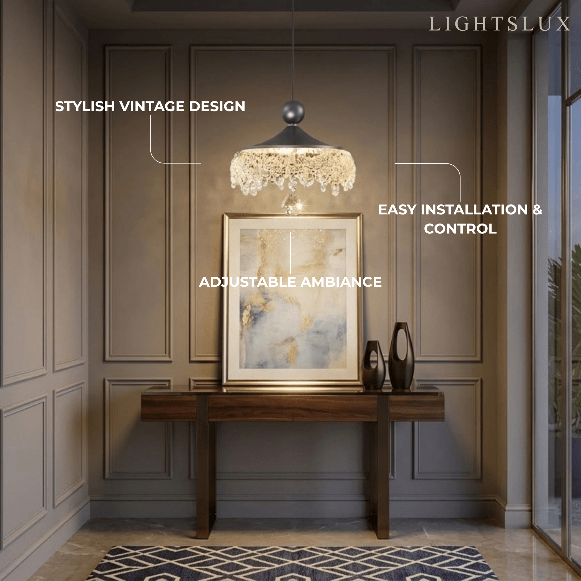 Vintage Pendant Light – Wood Grain Acrylic Waterdrop for Dining Room / Kitchen Island - Flindria