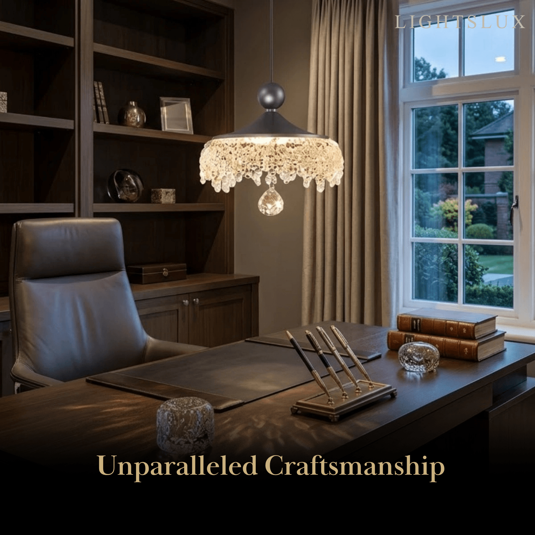Vintage Pendant Light – Wood Grain Acrylic Waterdrop for Dining Room / Kitchen Island - Flindria