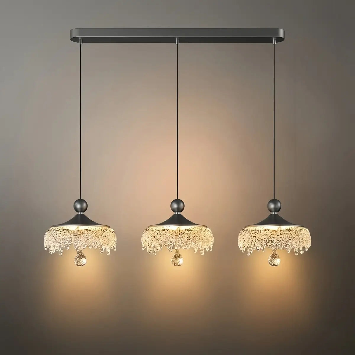 Vintage Pendant Light – Wood Grain Acrylic Waterdrop for Dining Room / Kitchen Island - Flindria