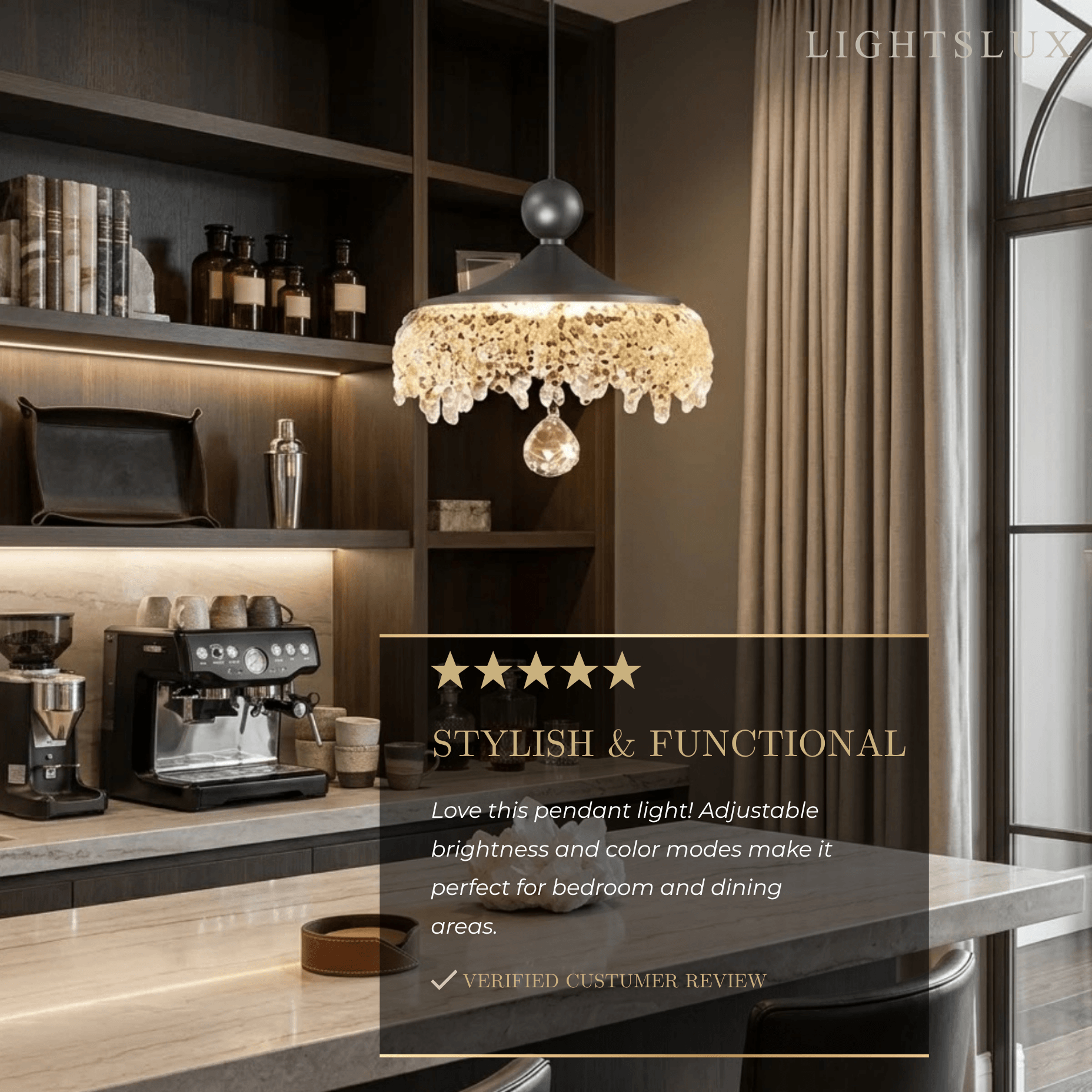 Vintage Pendant Light – Wood Grain Acrylic Waterdrop for Dining Room / Kitchen Island - Flindria