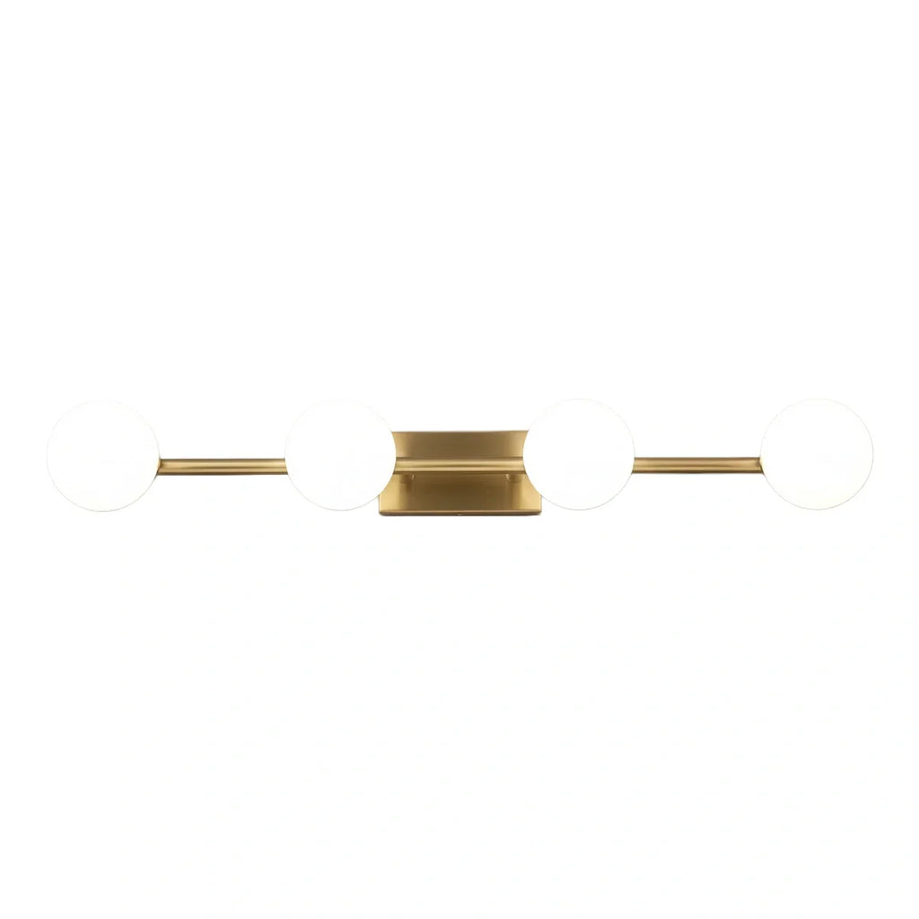 Modern Nordic Wall Lamp — Brass & Glass Milky White for Bathroom - Flindria