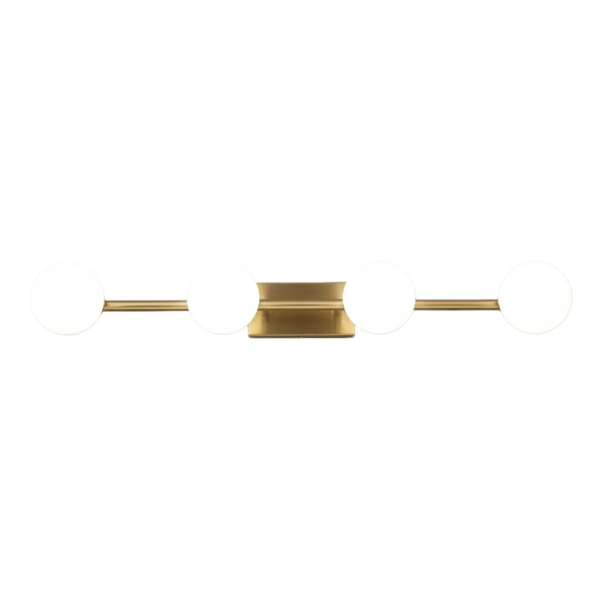 Modern Nordic Wall Lamp — Brass & Glass Milky White for Bathroom - Flindria