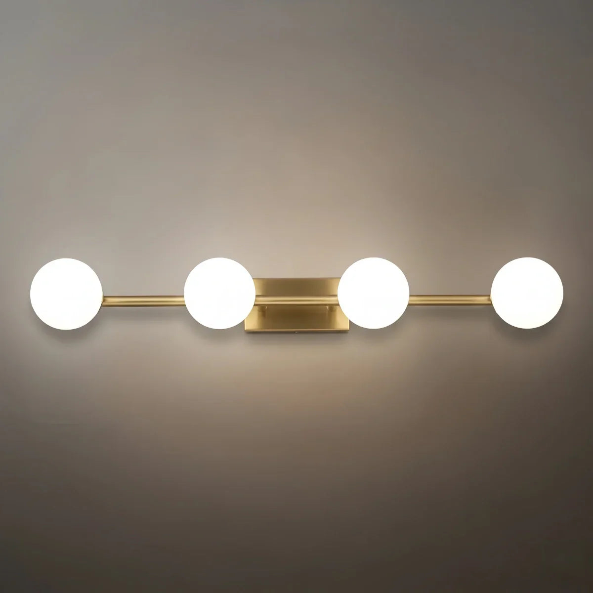 Modern Nordic Wall Lamp — Brass & Glass Milky White for Bathroom - Flindria