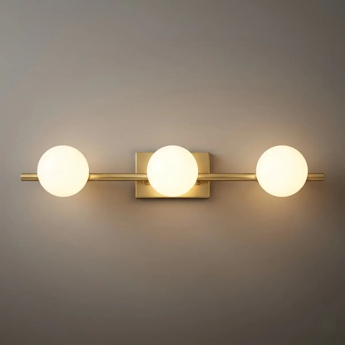 Modern Nordic Wall Lamp — Brass & Glass Milky White for Bathroom - Flindria