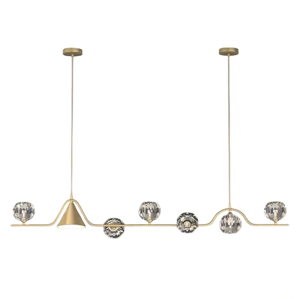 Modern Nordic Pendant Light — Brass & Glass Gold White for Dining Room - Flindria