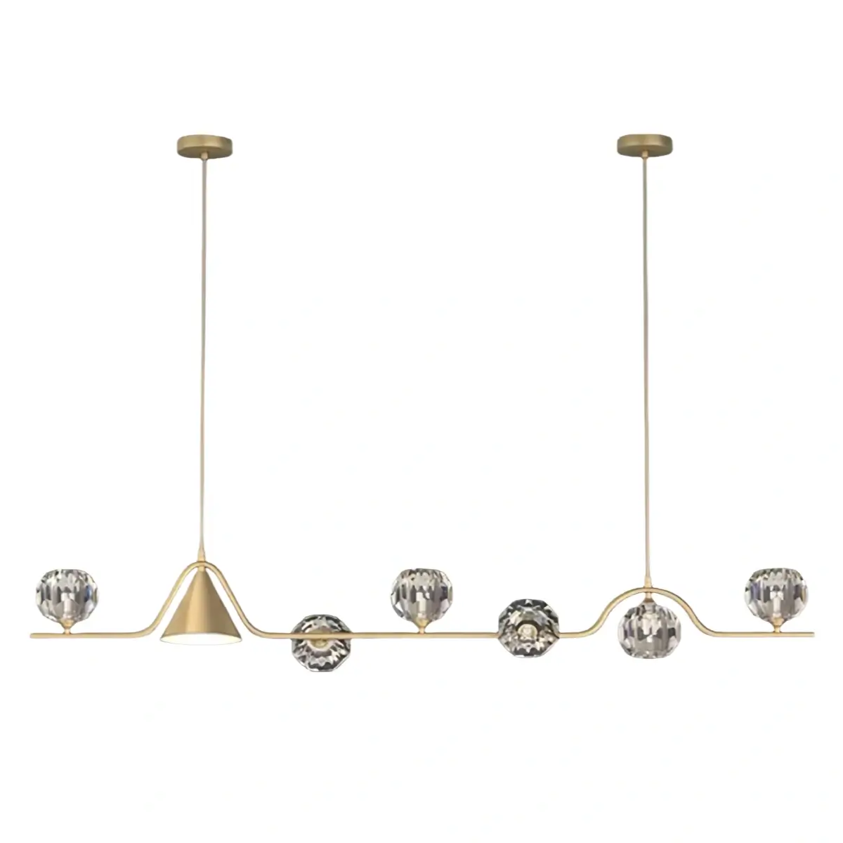 Modern Nordic Pendant Light — Brass & Glass Gold White for Dining Room - Flindria