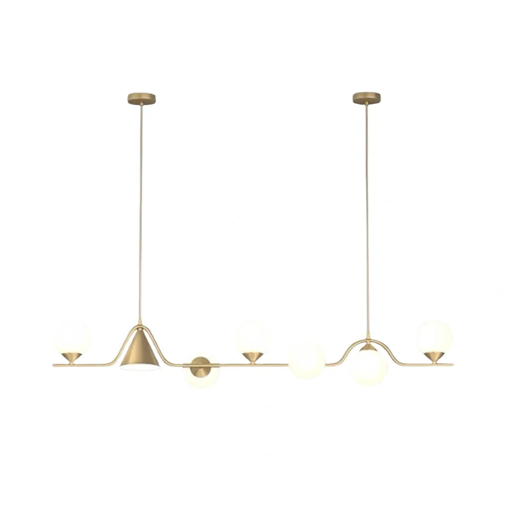 Modern Nordic Pendant Light — Brass & Glass Gold White for Dining Room - Flindria