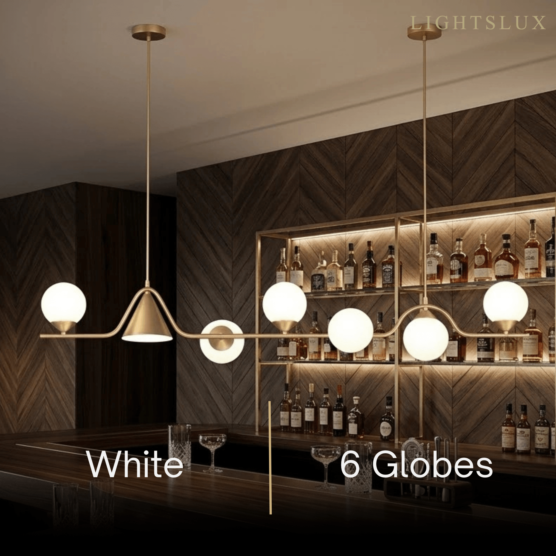 Modern Nordic Pendant Light — Brass & Glass Gold White for Dining Room - Flindria