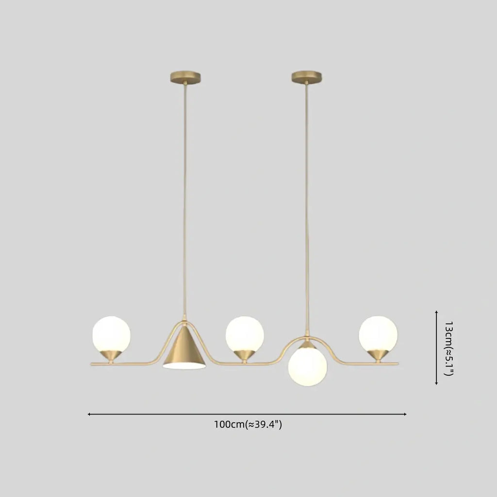 Modern Nordic Pendant Light — Brass & Glass Gold White for Dining Room - Flindria