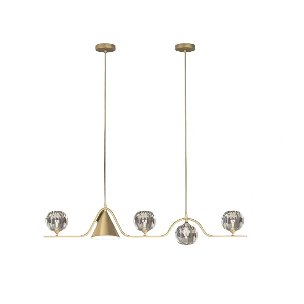 Modern Nordic Pendant Light — Brass & Glass Gold White for Dining Room - Flindria