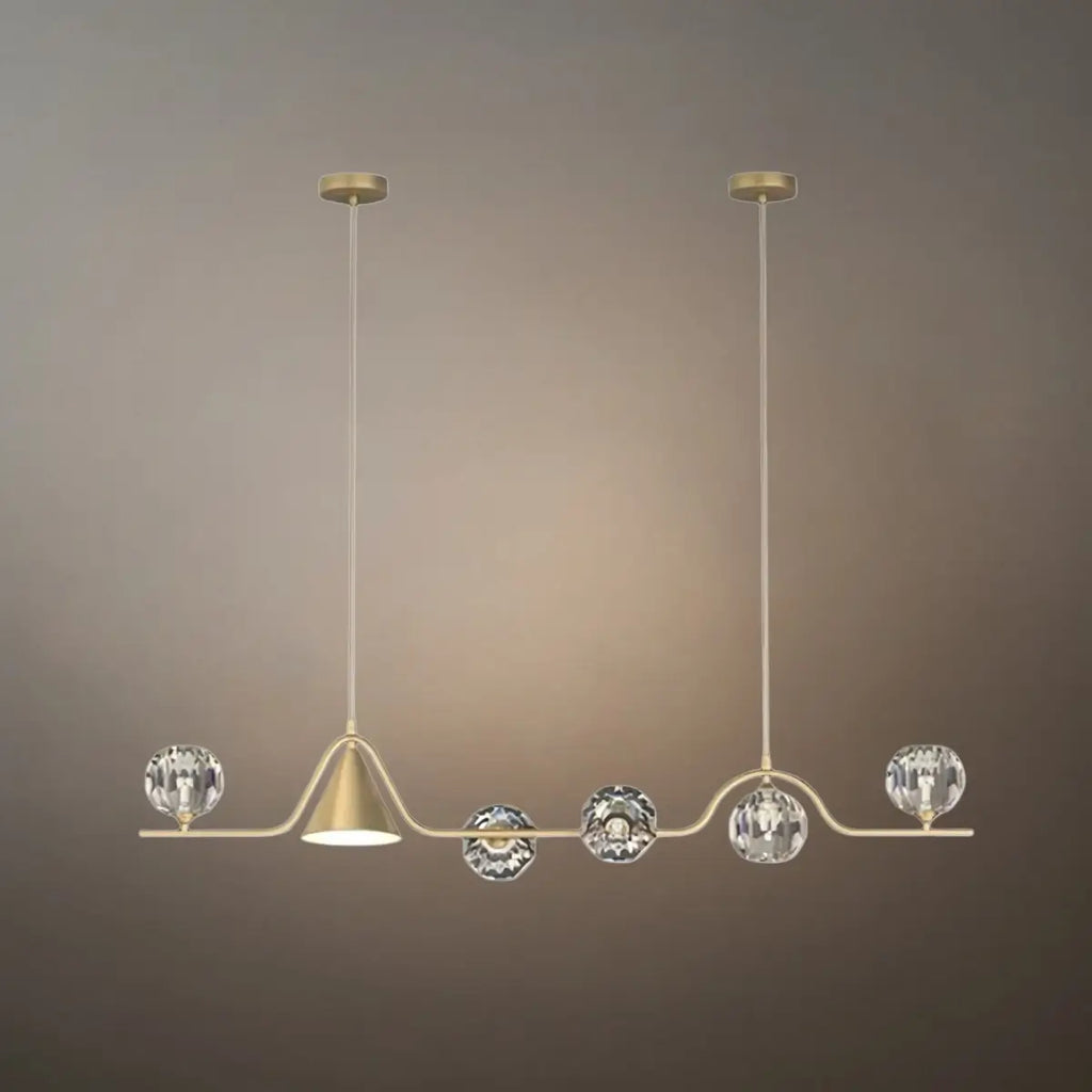 Modern Nordic Pendant Light — Brass & Glass Gold White for Dining Room - Flindria