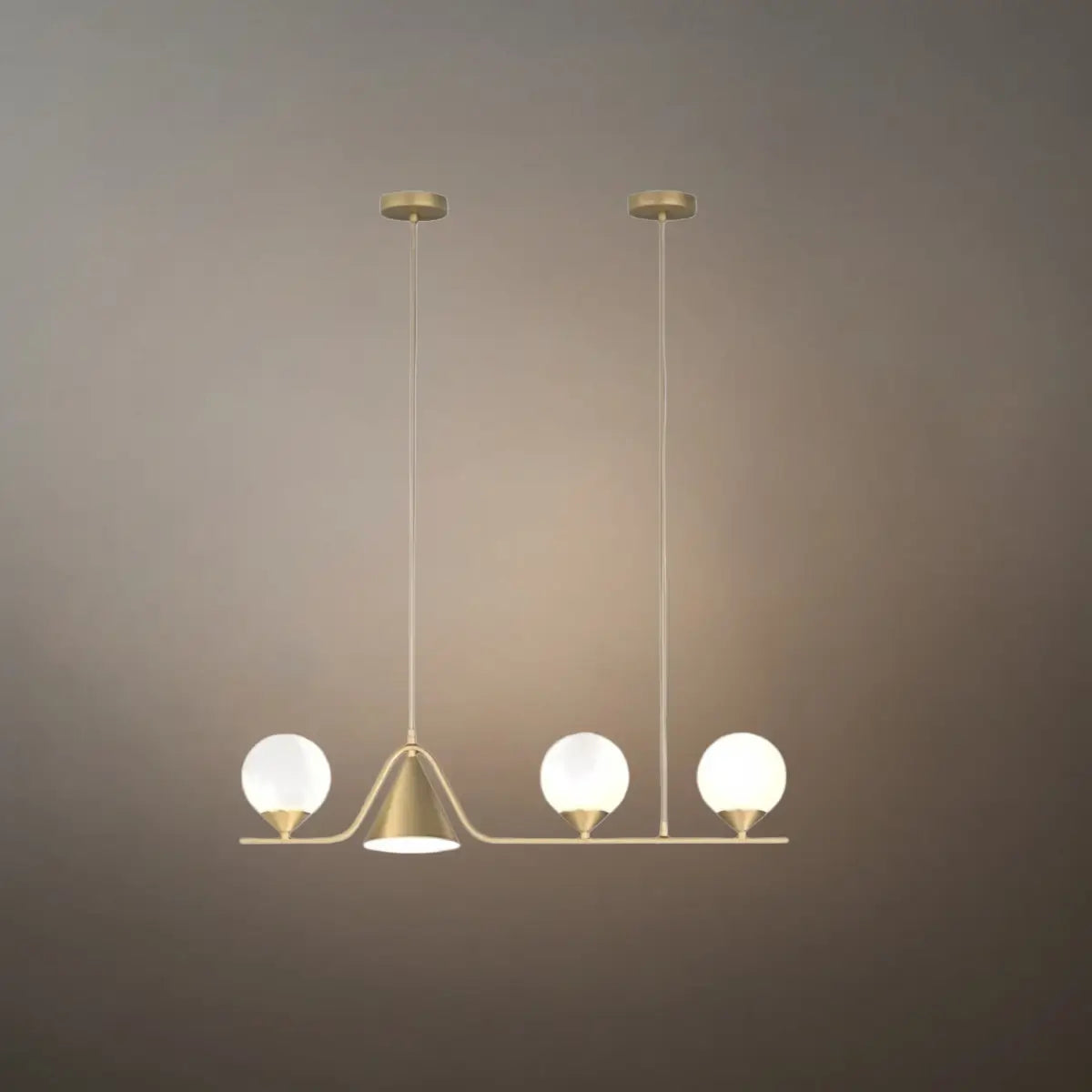 Modern Nordic Pendant Light — Brass & Glass Gold White for Dining Room - Flindria