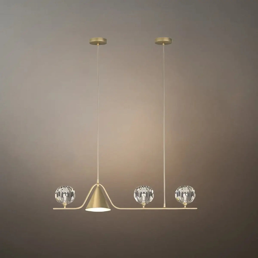 Modern Nordic Pendant Light — Brass & Glass Gold White for Dining Room - Flindria