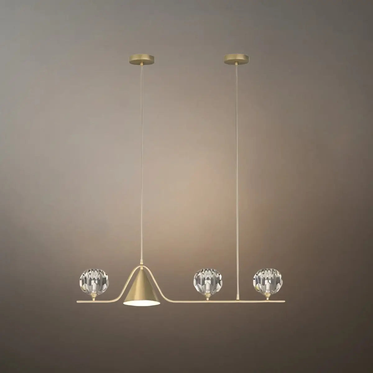 Modern Nordic Pendant Light — Brass & Glass Gold White for Dining Room - Flindria