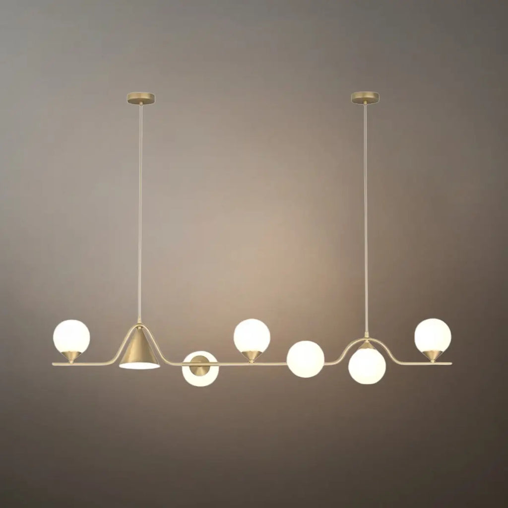 Modern Nordic Pendant Light — Brass & Glass Gold White for Dining Room - Flindria