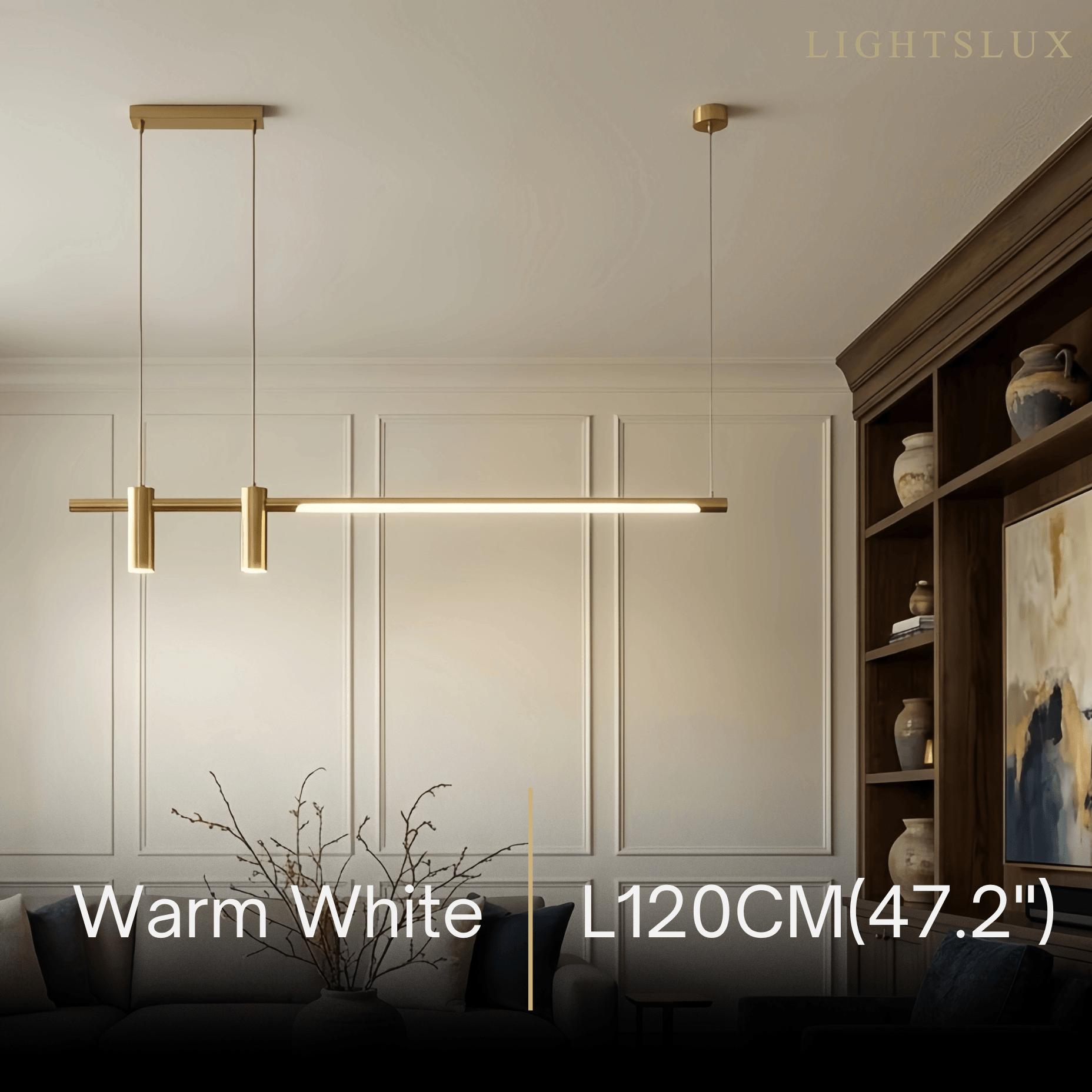 Modern Minimalist Pendant Light — Brass Gold for Dining Room - Flindria