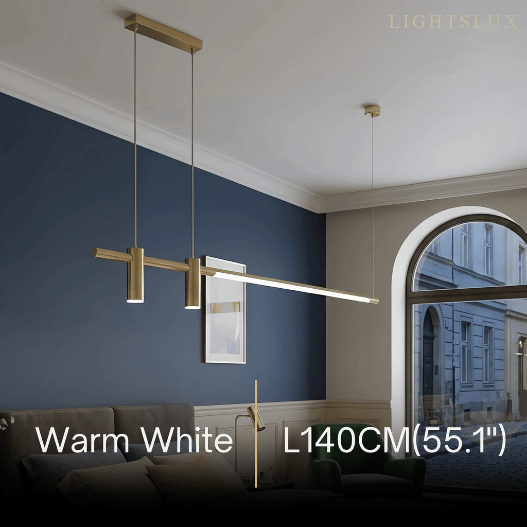 Modern Minimalist Pendant Light — Brass Gold for Dining Room - Flindria