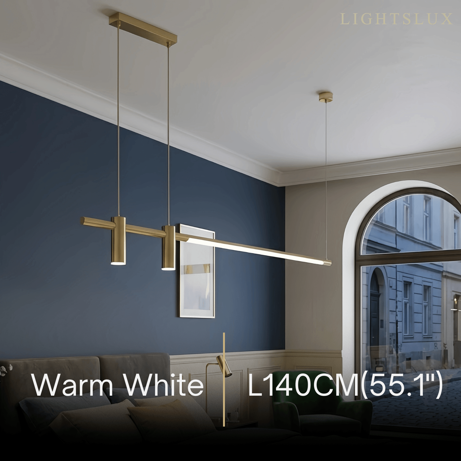 Modern Minimalist Pendant Light — Brass Gold for Dining Room - Flindria
