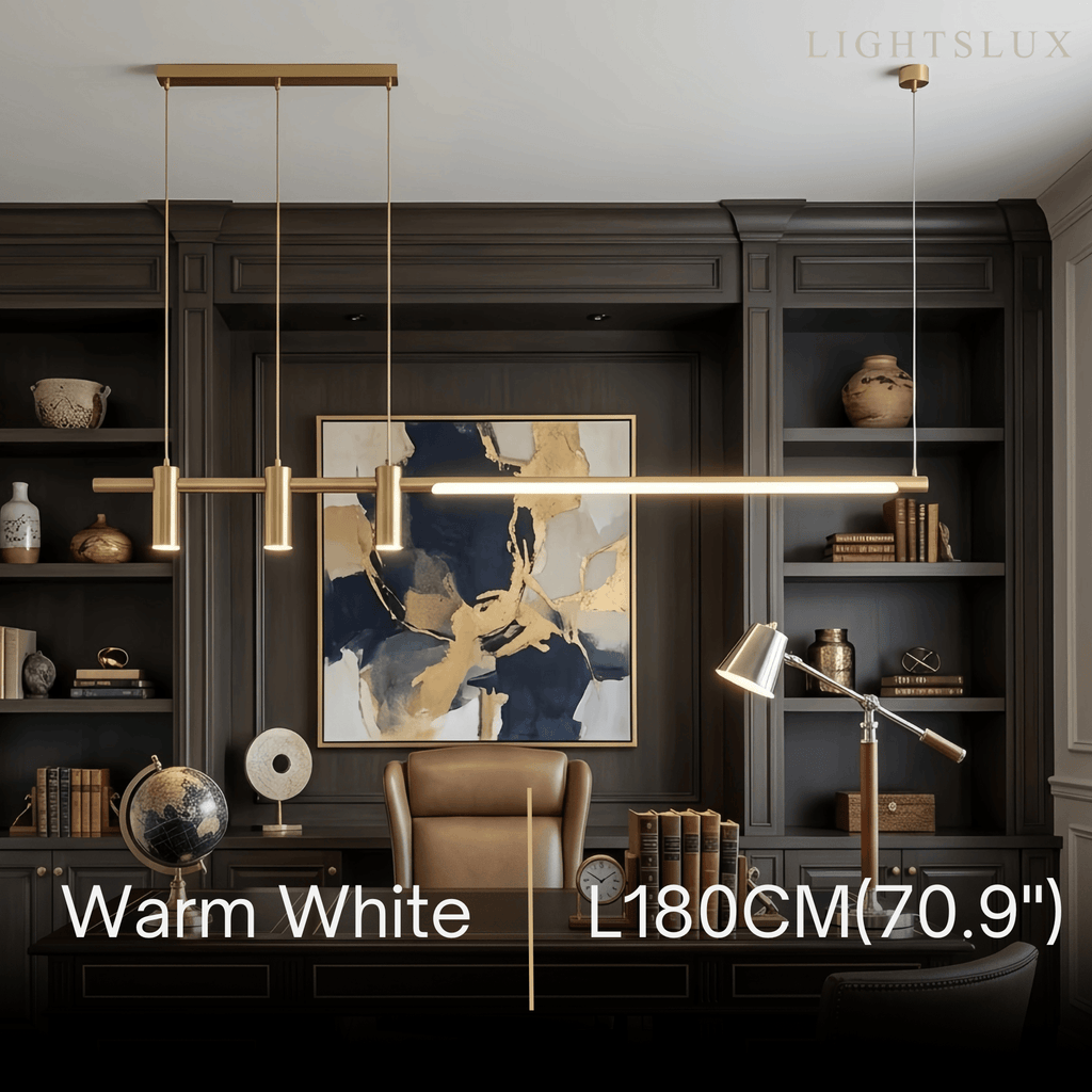 Modern Minimalist Pendant Light — Brass Gold for Dining Room - Flindria