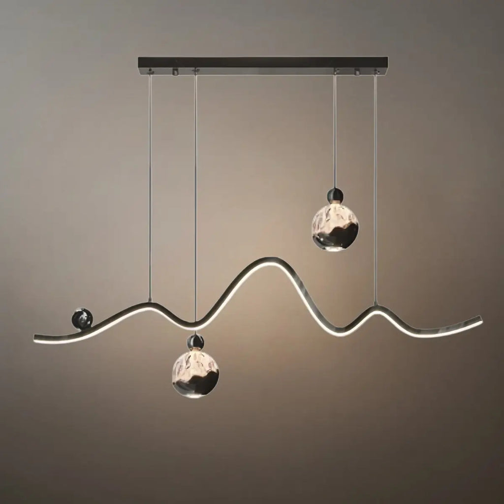Modern Pendant Light — Iron & Aluminum Glossy Black for Dining Room - Flindria