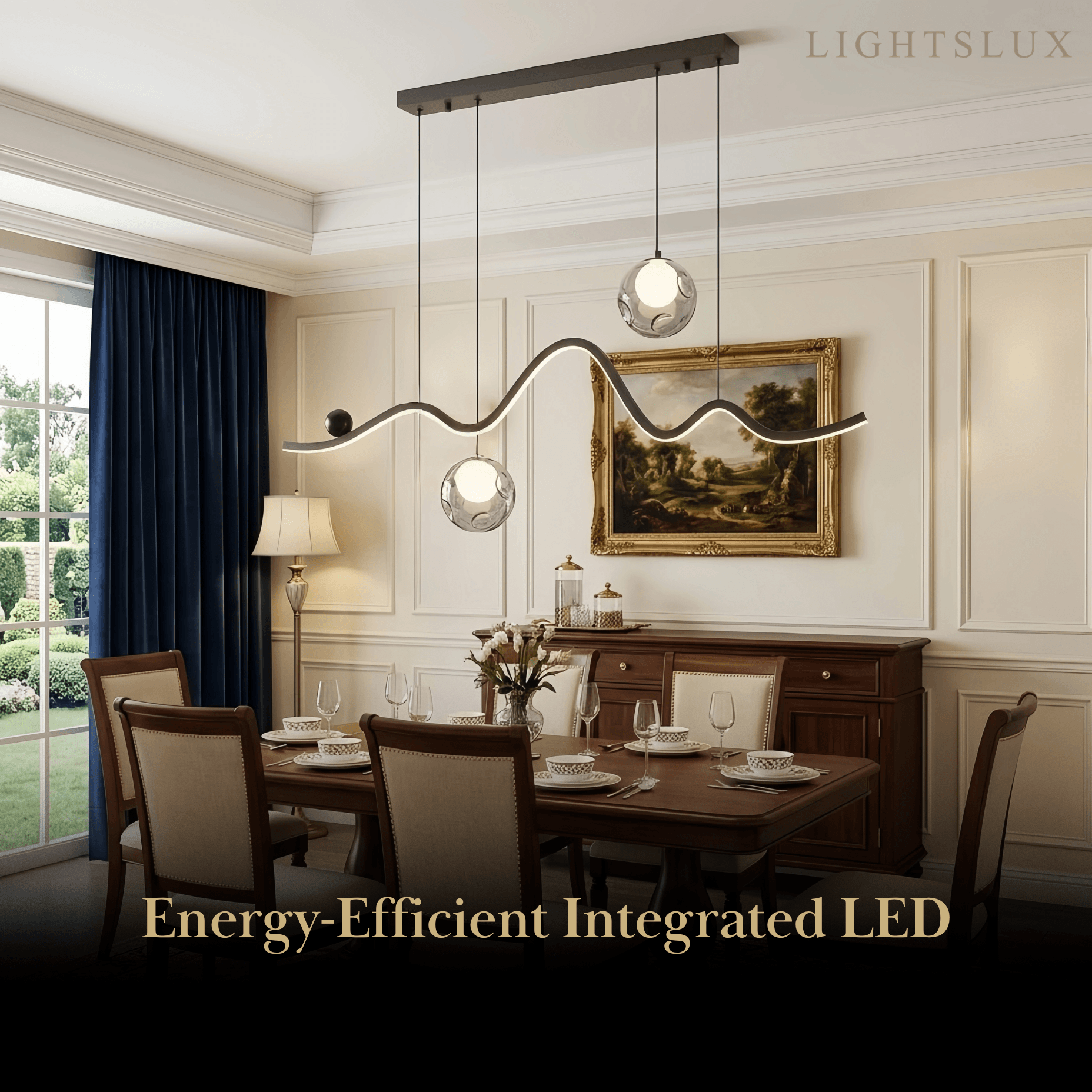 Modern Pendant Light — Iron & Aluminum Glossy Black for Dining Room - Flindria