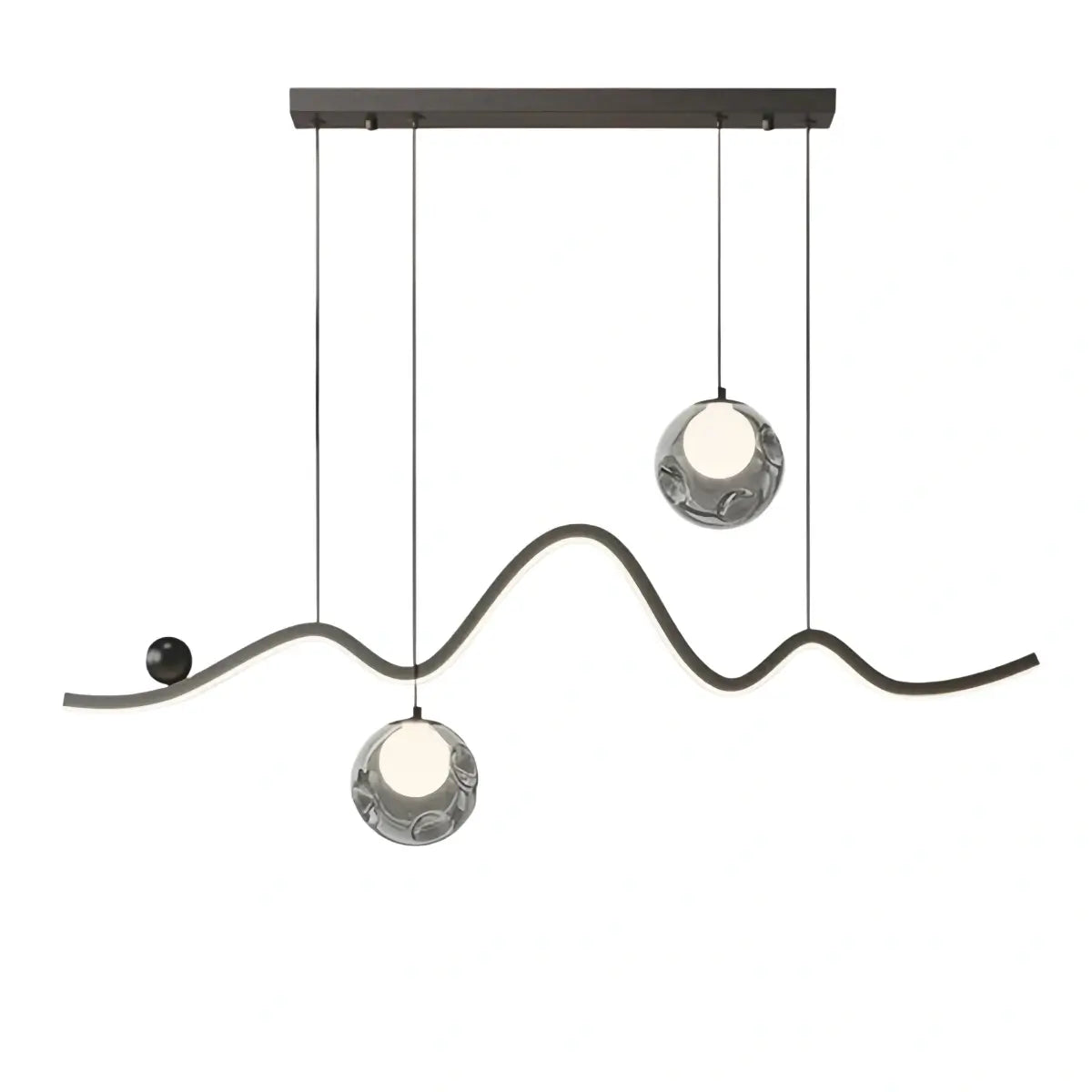 Modern Pendant Light — Iron & Aluminum Glossy Black for Dining Room - Flindria